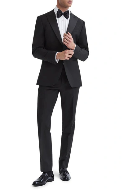 Reiss Chocolate Brown Single-breasted Wool Blend Blazer Slim Fit In Black