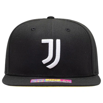 Shop Fan Ink Black Juventus Draft Night Fitted Hat