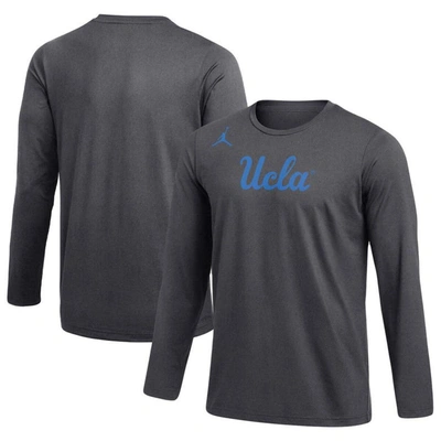 Shop Jordan Brand Charcoal Ucla Bruins Practice Performance Long Sleeve T-shirt