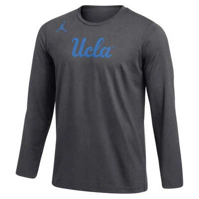 Shop Jordan Brand Charcoal Ucla Bruins Practice Performance Long Sleeve T-shirt