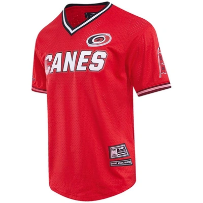 Shop Pro Standard Red Carolina Hurricanes Classic Mesh V-neck T-shirt