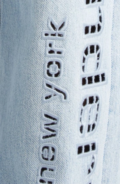 Shop Alexander Wang Ez Slouch Cutout Logo Jeans In Bleach