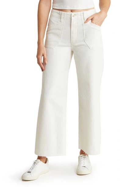 Shop Paige Anessa Flare Leg Jeans In Tonal Ecru