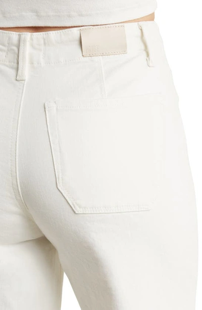 Shop Paige Anessa Flare Leg Jeans In Tonal Ecru