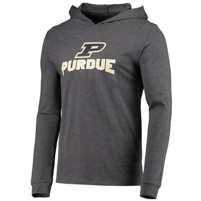 Shop Concepts Sport Gold/heather Charcoal Purdue Boilermakers Meter Long Sleeve Hoodie T-shirt & Jogger P