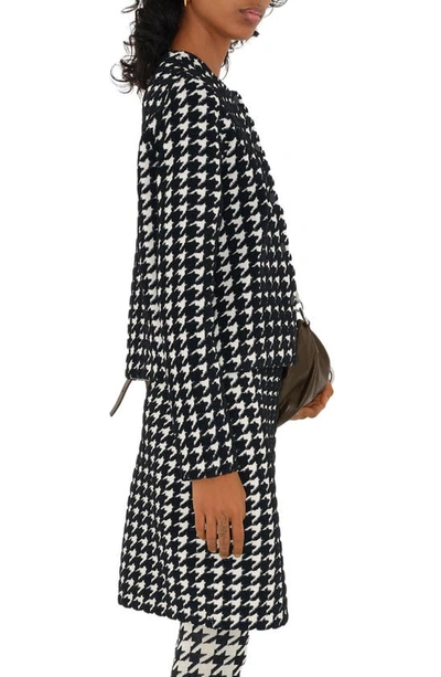 Shop Burberry Houndstooth Cardigan In Black Ip Pattern