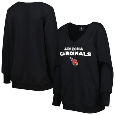 Shop Cuce Black Arizona Cardinals Sequin Logo V-neck Pullover Sweatshirt