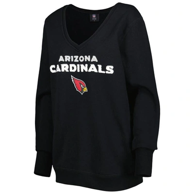 Shop Cuce Black Arizona Cardinals Sequin Logo V-neck Pullover Sweatshirt
