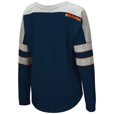 Shop Colosseum Navy Syracuse Orange Trey Dolman Long Sleeve T-shirt