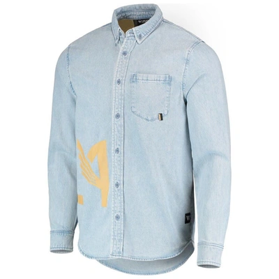 Shop The Wild Collective Blue Lafc Denim Button-down Long Sleeve Shirt