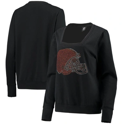 Shop Cuce Black Cleveland Browns Winners Square Neck Pullover Sweatshirt