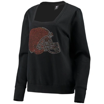 Shop Cuce Black Cleveland Browns Winners Square Neck Pullover Sweatshirt
