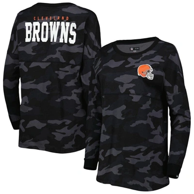 Shop New Era Black Cleveland Browns Camo Long Sleeve T-shirt