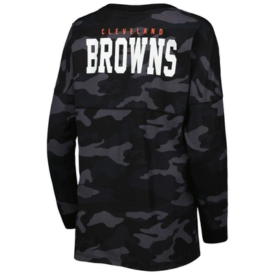 Shop New Era Black Cleveland Browns Camo Long Sleeve T-shirt