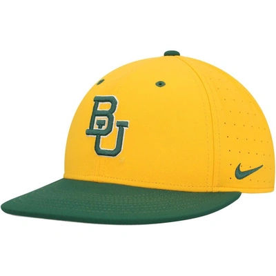 Shop Nike Gold Baylor Bears Aero True Baseball Performance Fitted Hat