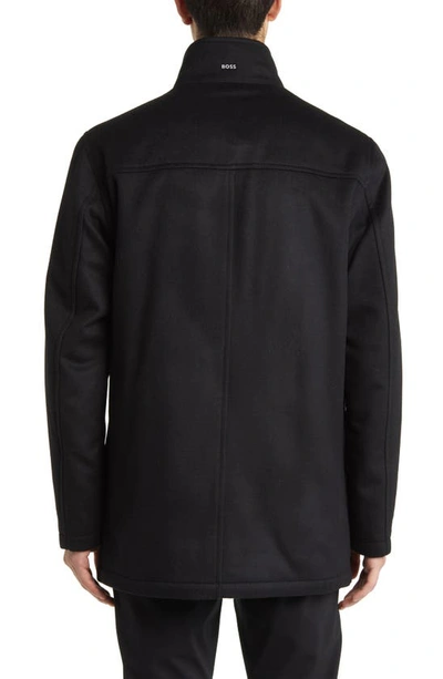 Shop Hugo Boss Coxtan Relaxed Fit Virgin Wool & Cashmere Coat In Black