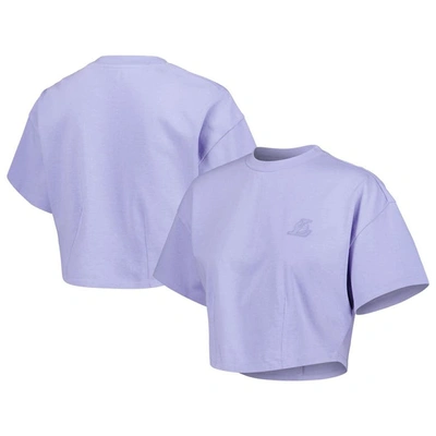 Shop Lusso Purple Los Angeles Lakers Nola Faded Tonal Cropped T-shirt