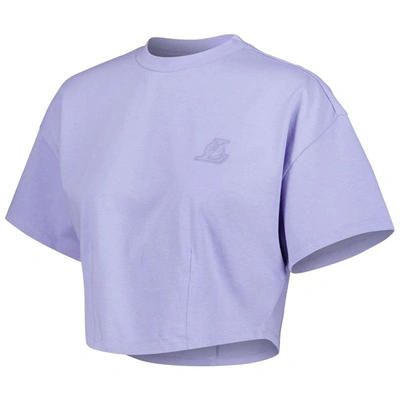 Shop Lusso Purple Los Angeles Lakers Nola Faded Tonal Cropped T-shirt