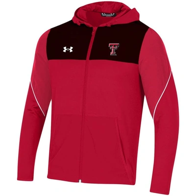 Shop Under Armour Red Texas Tech Red Raiders 2021 Sideline Warm-up Full-zip Hoodie