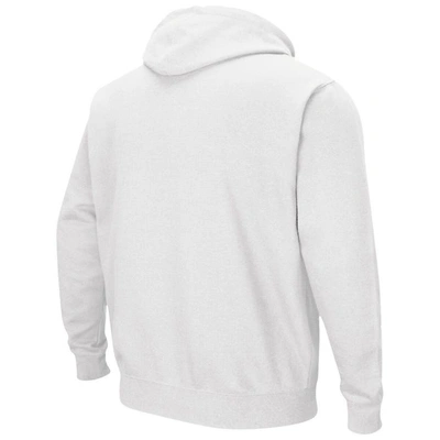 Colosseum Men's  White Arkansas Razorbacks Arch And Logo 3.0 Pullover Hoodie In White