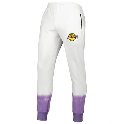 Shop Fisll Oatmeal Los Angeles Lakers Double Dribble Tie-dye Fleece Jogger Pants
