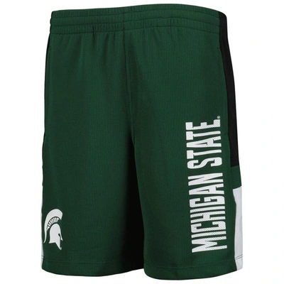 Shop Outerstuff Youth Green Michigan State Spartans Lateral Mesh Performance Shorts