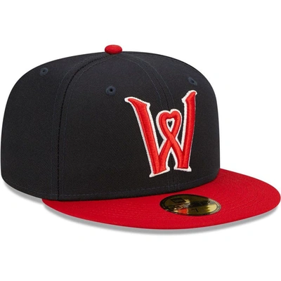 Shop New Era Navy Worcester Red Sox Authentic Collection Team Alternate 59fifty Fitted Hat