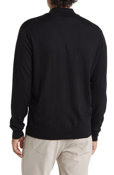 Shop Peter Millar Autumn Crest Wool Blend Quarter Zip Pullover In Black