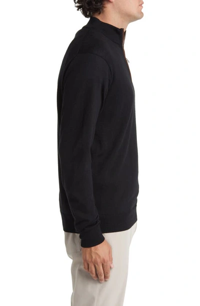 Shop Peter Millar Autumn Crest Wool Blend Quarter Zip Pullover In Black