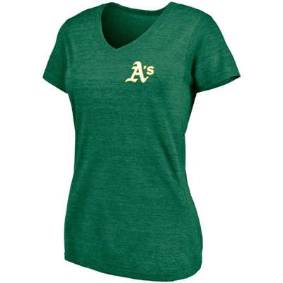 Shop Fanatics Branded Green Oakland Athletics Paisley Hometown Collection Tri-blend V-neck T-shirt