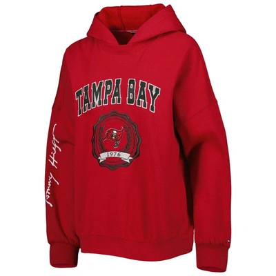 Shop Tommy Hilfiger Red Tampa Bay Buccaneers Becca Drop Shoulder Pullover Hoodie