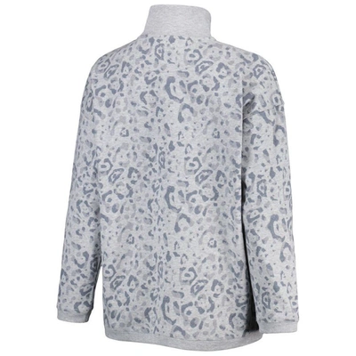 Shop Gameday Couture Heather Gray North Carolina Tar Heels Leopard Quarter-zip Sweatshirt