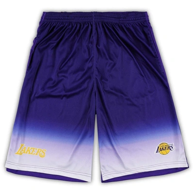 Shop Fanatics Branded Purple Los Angeles Lakers Big & Tall Fadeaway Shorts