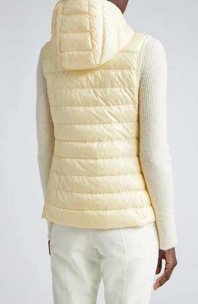 Shop Moncler Glygos Hooded Down Vest In Yellow