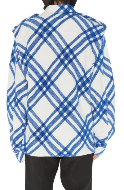 Shop Burberry Check Wool & Alpaca Blend Overshirt In Salt Ip Check