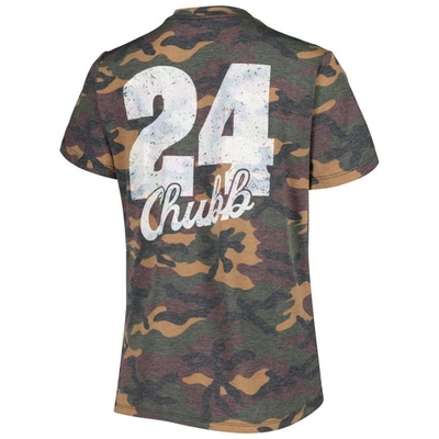 Shop Industry Rag Majestic Threads Nick Chubb Camo Cleveland Browns Name & Number V-neck Tri-blend T-shirt