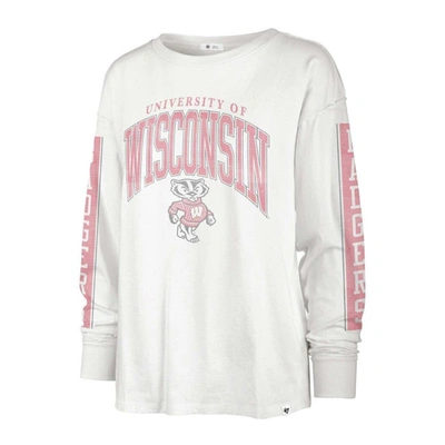 Shop 47 ' Cream Wisconsin Badgers Statement Soa 3-hit Long Sleeve T-shirt In White
