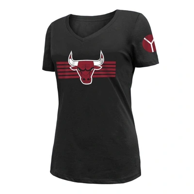 Shop New Era Black Chicago Bulls 2022/23 City Edition V-neck T-shirt