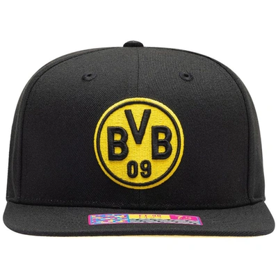 Shop Fan Ink Black Borussia Dortmund Draft Night Fitted Hat