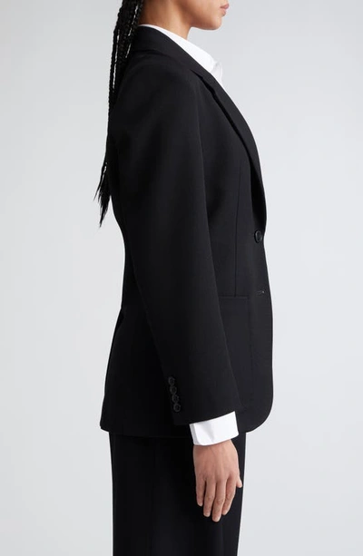 Victoria Beckham Patch Pocket Wool Blend Blazer In Black