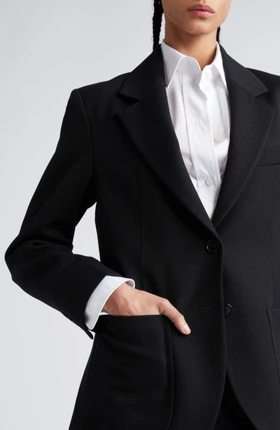 Victoria Beckham Patch Pocket Wool Blend Blazer In Black