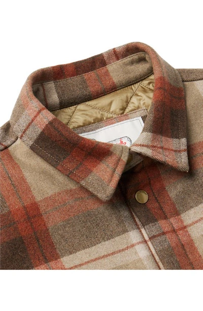 Shop One Of These Days Flannel Wool Blend Overshirt In Tan/ Brown