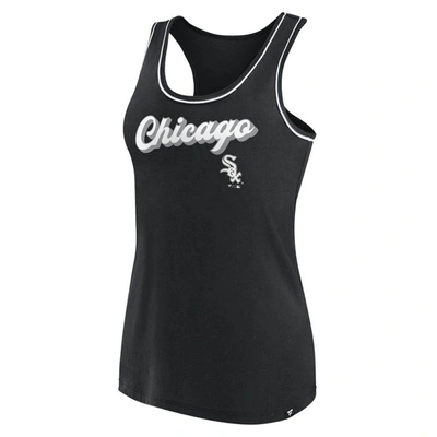 Shop Fanatics Branded Black Chicago White Sox Wordmark Logo Racerback Tank Top