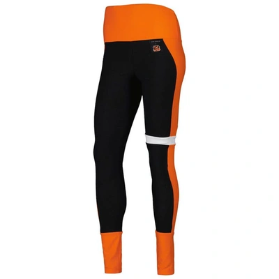 Shop Kiya Tomlin Black/orange Cincinnati Bengals Colorblock Tri-blend Leggings