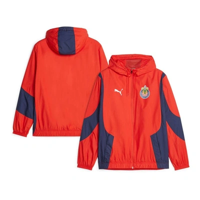 Shop Puma Red Chivas 2023/24 Pre-match Anthem Full-zip Hoodie Jacket
