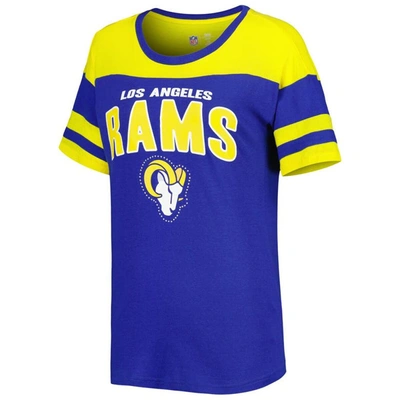 Shop G-iii 4her By Carl Banks Royal/gold Los Angeles Rams Play The Ball T-shirt