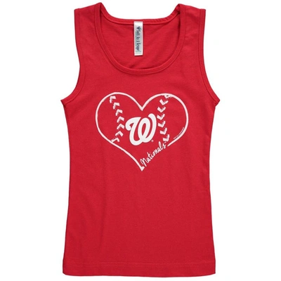 Shop Soft As A Grape Girls Youth  Red Washington Nationals Cotton Tank Top