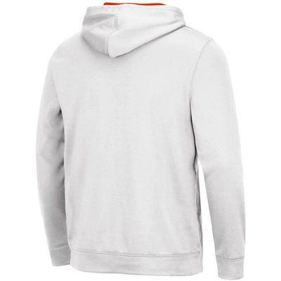 Colosseum White Clemson Tigers Slash Stack 2.0 Pullover Hoodie In White
