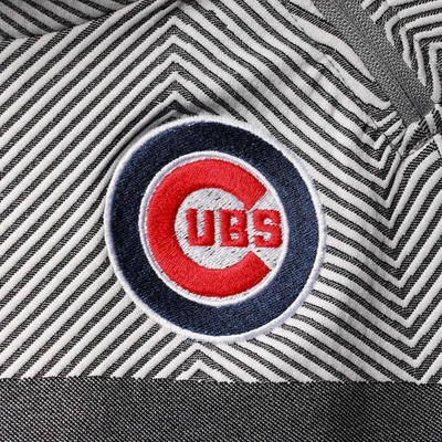Shop Levelwear Gray Chicago Cubs Verse Asymmetrical Raglan Tri-blend Quarter-zip Jacket