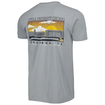 Shop Image One Gray Loyola Chicago Ramblers Campus Scenery Comfort Color T-shirt